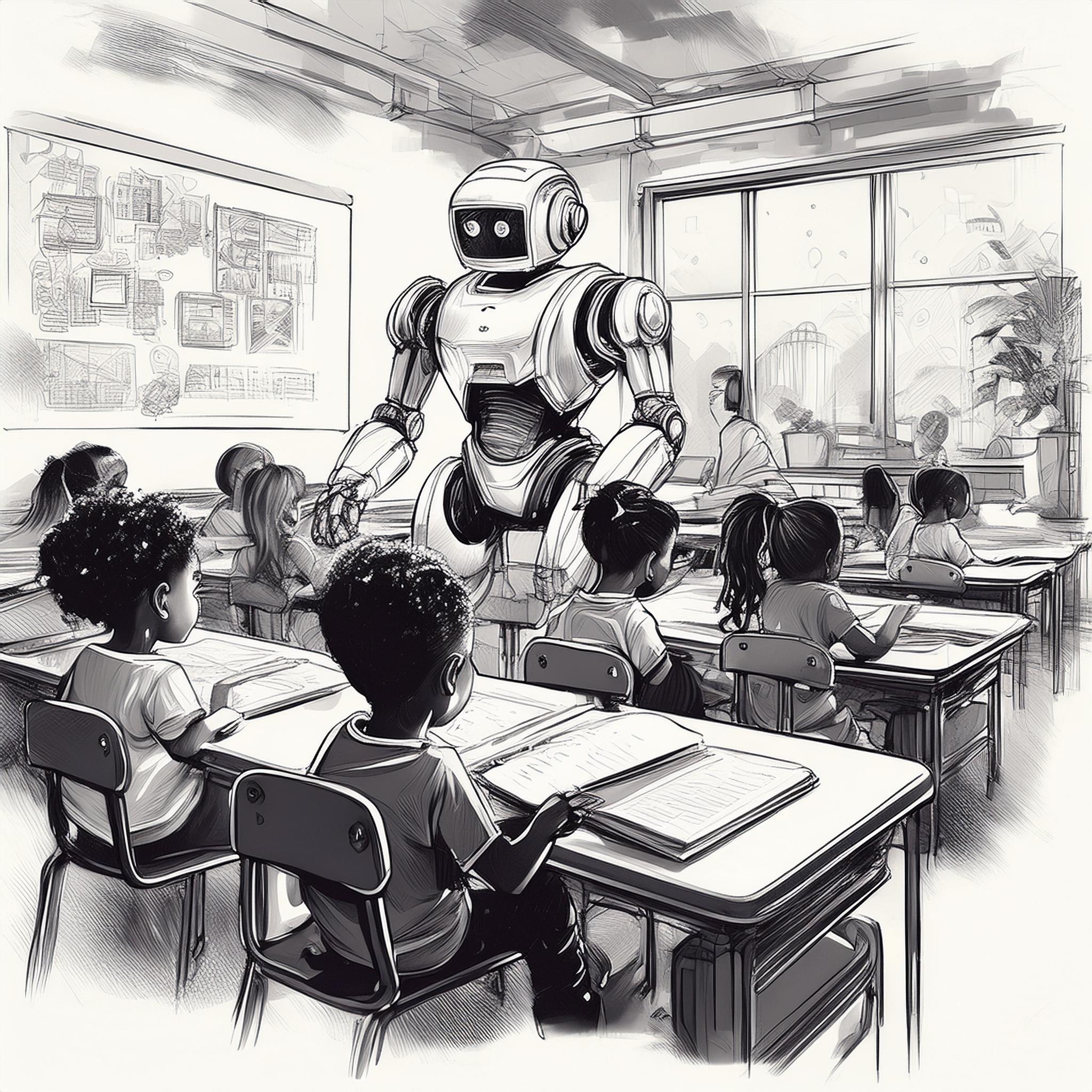 Robot teaching a class